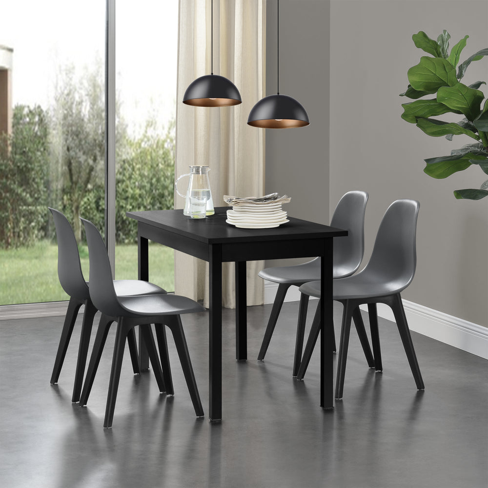 Matgrupp Horten 5 - delars Bord 120x60 cm Vit [en.casa] - premiumXL