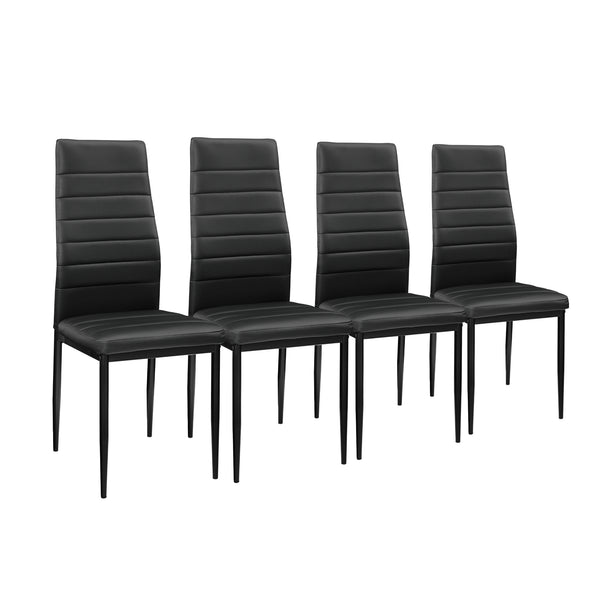 [en.casa]® Matbord Hanau (glas) och 4 stolar-i olika färger-105x60x75cm