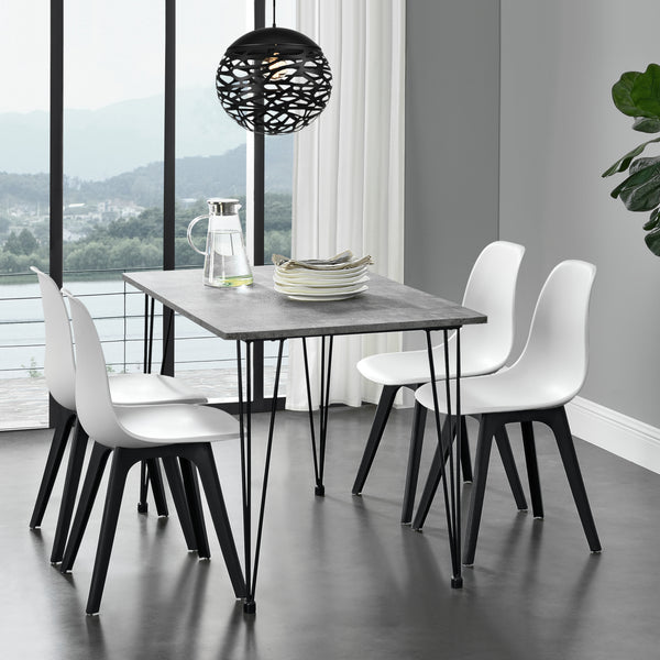 Matbord med hårnålsben stål MDF plats för 4 [en.casa] välj modell