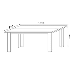 [en.casa] Matbord Nora-140x90x77cm-i olika färger-för 6 personer