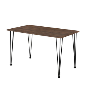 [en.casa]® Matbord Borlänge (120 cmx70cmx75cm) med spännben och 4 stolar
