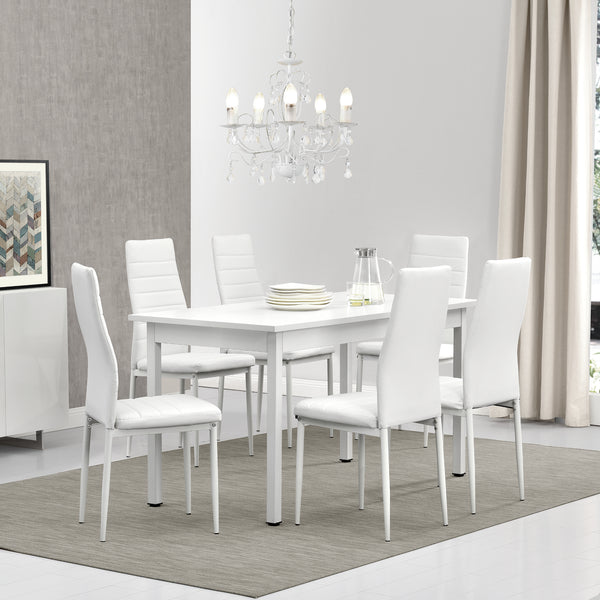 [en.casa]® Avesta Matbord och 6 stolar-140x60x75cm-i olika färger