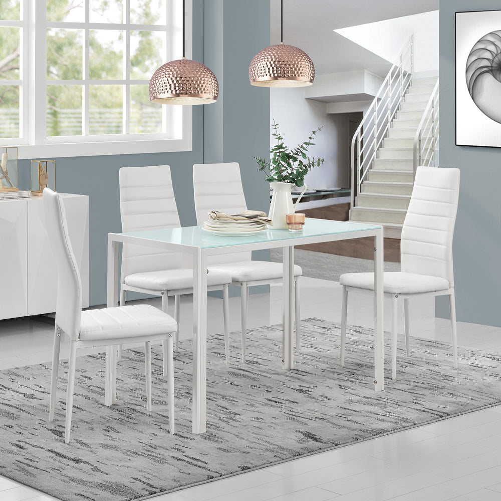 Matbord Eschede 105x60x75 cm med bordsskiva i glas i olika färger en.casa - premiumXL