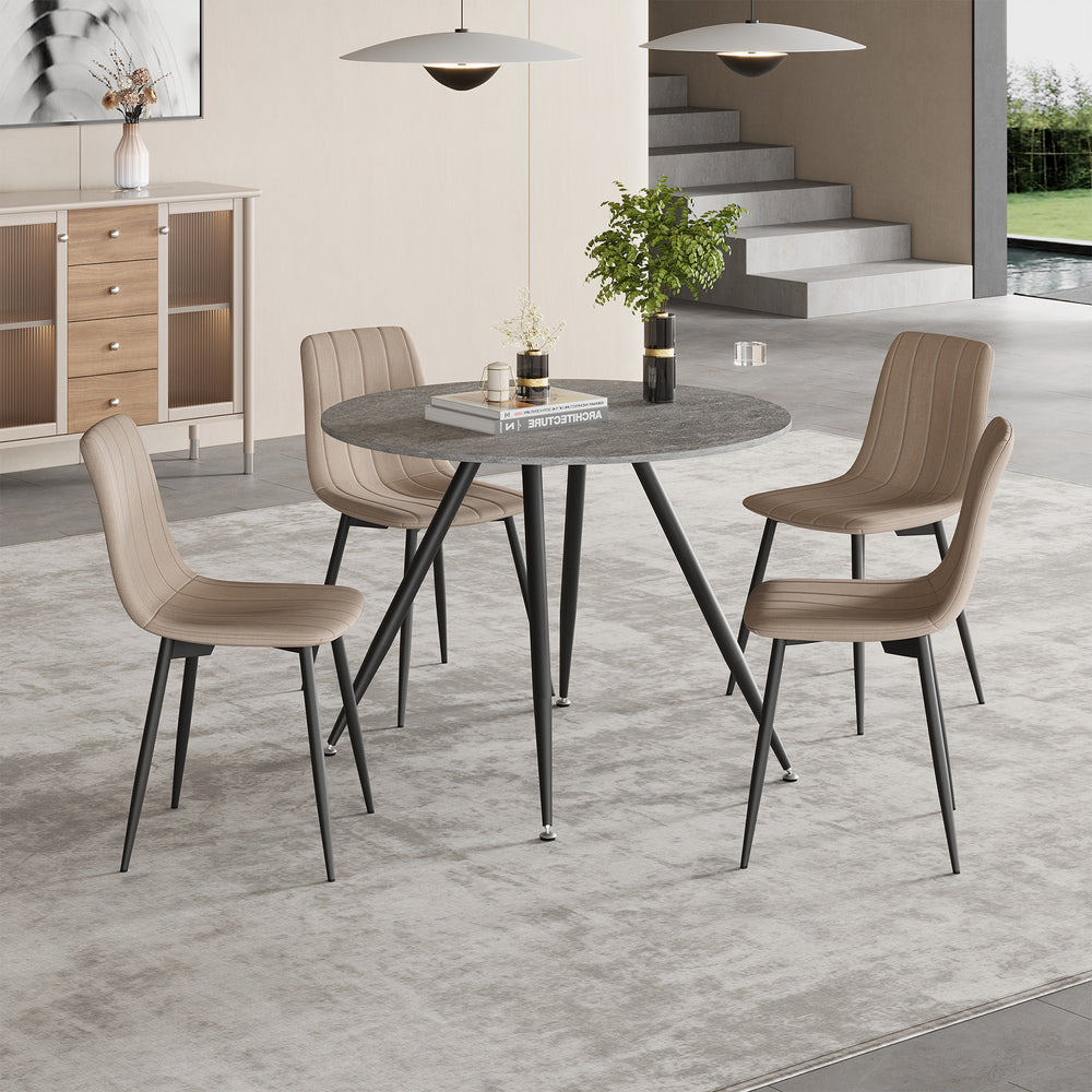 Essgrupp Fitjar 5-del Betongutseende / Ljusbrun [en.casa]