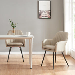 Matstol Kannonkoski i 2-pack Beige [en.casa] - premiumXL
