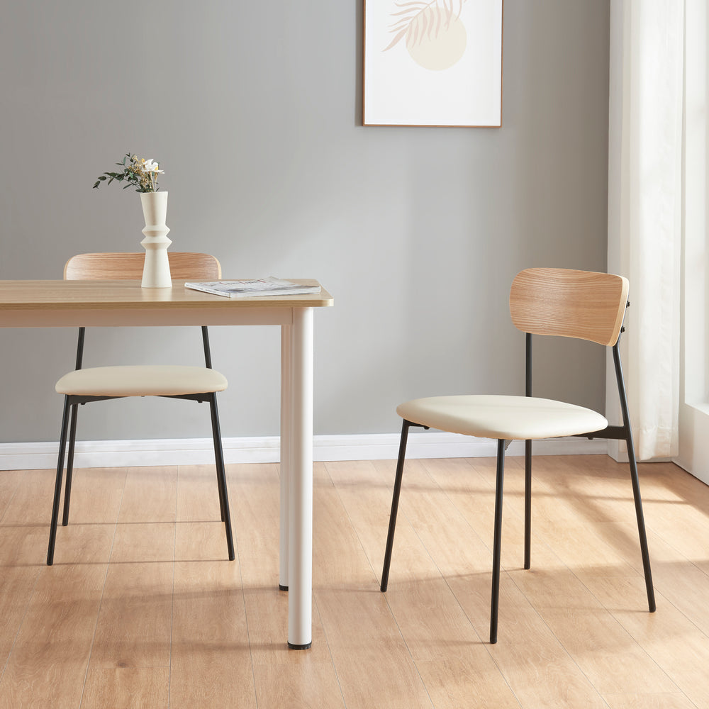 Matstol Jyväskylä 2-pack 78x45x48 cm Beige [en.casa] - premiumXL