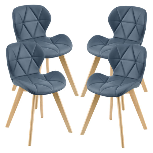 Matstol Älmhult 4-pack 78x47x52 cm konstläder olika färger [en.casa] - premiumXL