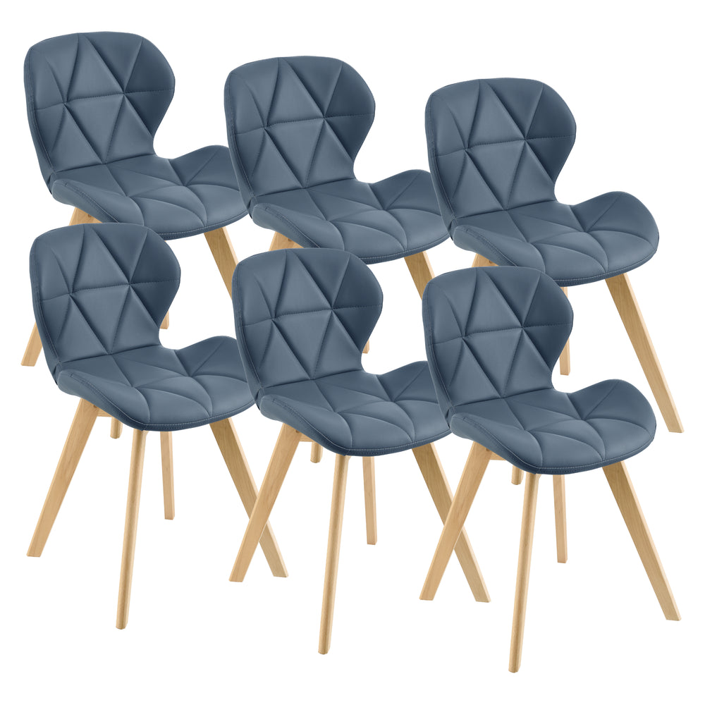 Matstol Älmhult 6 - set om 78x47x52 cm konstläder olika färger [en.casa] - premiumXL