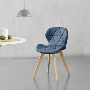 Stol Älmhult set om 2 konstläder bok vadderad [en.casa] välj modell