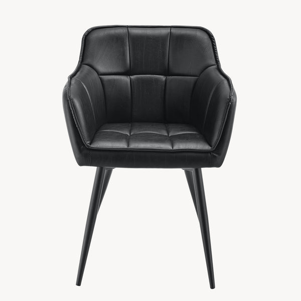 Karmstol Birmingham 79x56x53,5cm metall mocka-känsla [en.casa] 