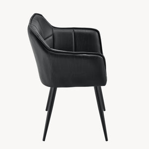 Karmstol Birmingham 79x56x53,5cm metall mocka-känsla [en.casa] 