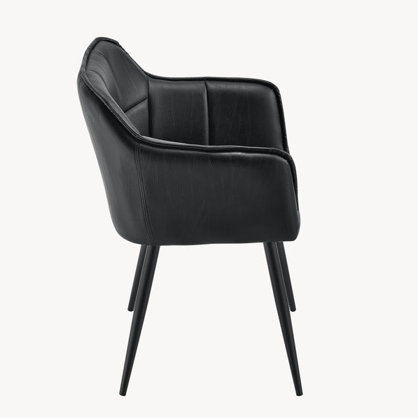 Karmstol Birmingham 79x56x53,5cm metall mocka-känsla [en.casa] 
