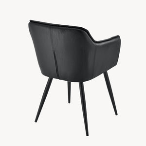 Karmstol Birmingham 79x56x53,5cm metall mocka-känsla [en.casa] 
