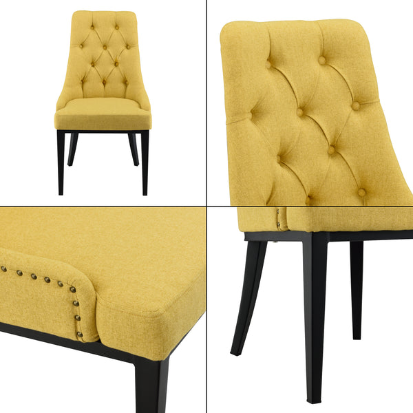 Stol Chester matstol metall textil [en.casa] välj modell