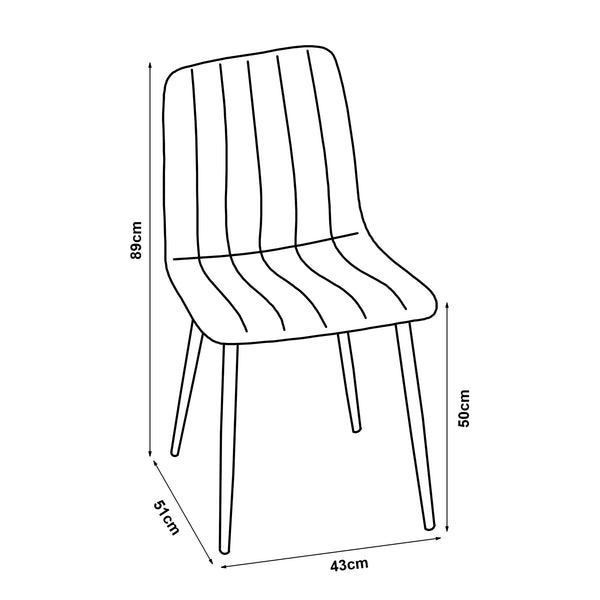 Stol Elsern set om 2 stål textil 89x43x51 cm [en.casa] välj modell