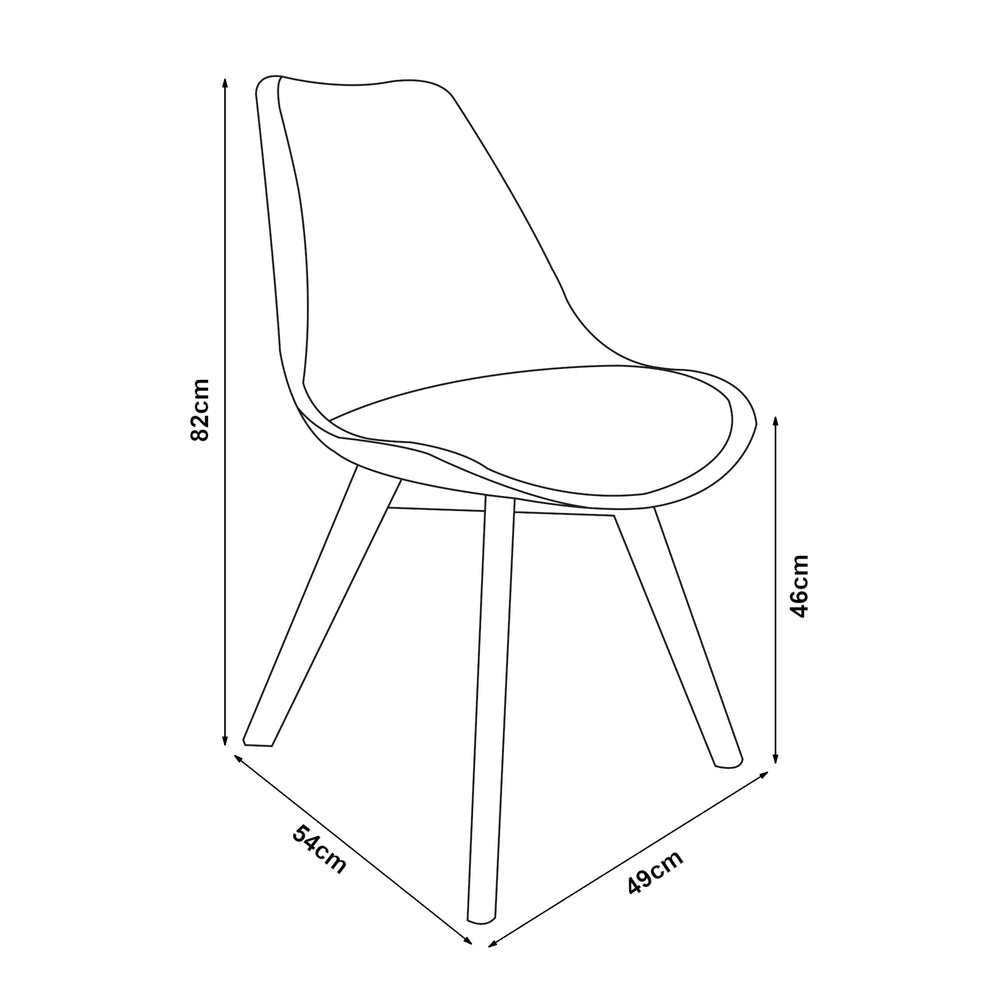 Matstol Elisa set om 2 bok konstläder [en.casa] välj modell
