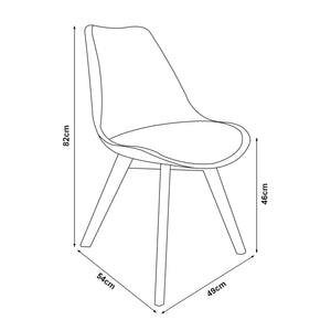 Matstol Elisa set om 2 bok konstläder [en.casa] välj modell