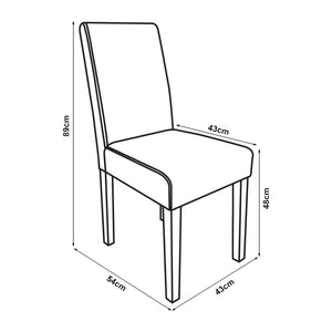 [en.casa]® Matstol/Konferensstol/Stol-Konstläder-set 6-i olika färger-90x37-42x48cm