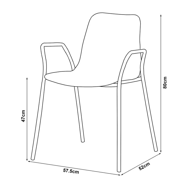 Måttskiss Stol Kankaanpää 80x57,5x52 cm [en.casa] välj modell