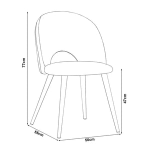 Stol Karijoki set om 2 sammet 77x50x55 cm [en.casa] välj modell