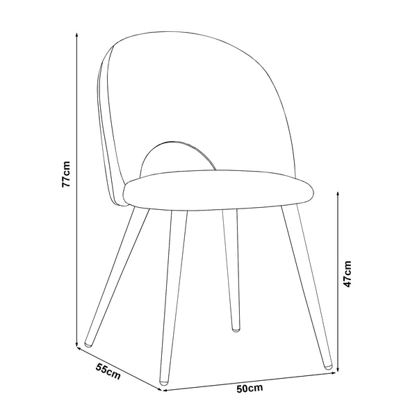 Stol Karijoki set om 2 sammet 77x50x55 cm [en.casa] välj modell