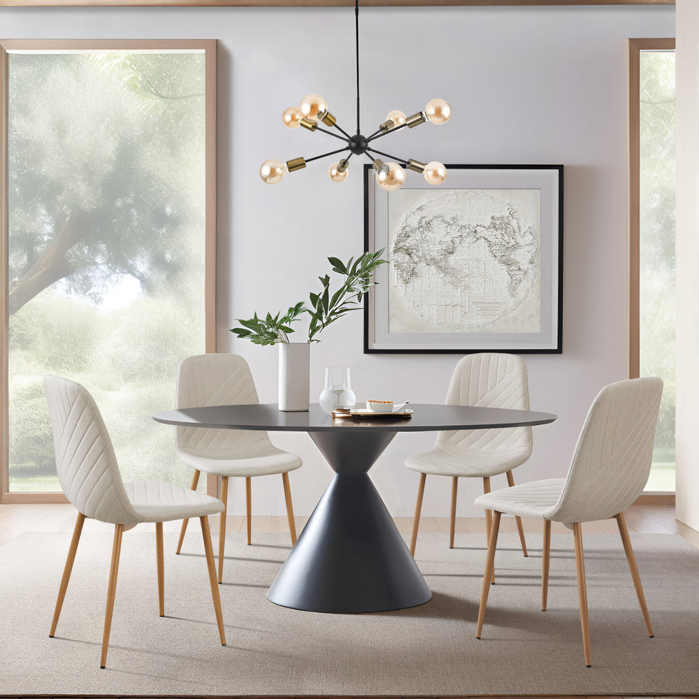 Stol Köfering set om 4 textil 88x44x55 cm [en.casa]