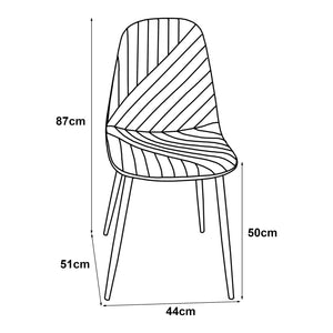 Stol Köfering set om 2 stål 87x44x51 cm [en.casa] välj modell