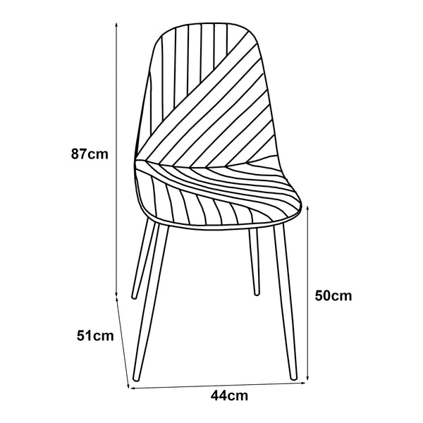 Stol Köfering set om 2 stål 87x44x51 cm [en.casa] välj modell