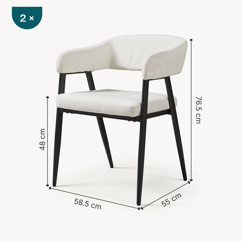 Måttskiss Matgrupp Stol Kohlmand Set [en.casa]