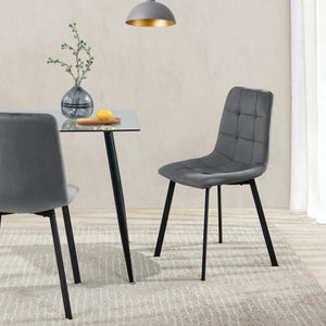 Stol Lexnitz set om 2 sammet stål 89x44x52 cm [en.casa] välj modell
