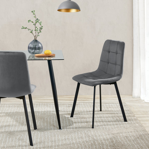 Stol Lexnitz set om 2 sammet stål 89x44x52 cm [en.casa] välj modell