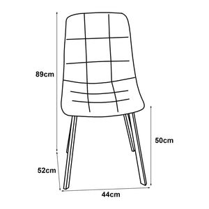 Stol Lexnitz set om 2 sammet stål 89x44x52 cm [en.casa] välj modell