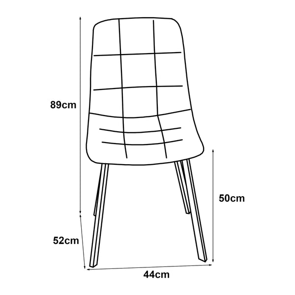 Stol Lexnitz set om 2 sammet stål 89x44x52 cm [en.casa] välj modell