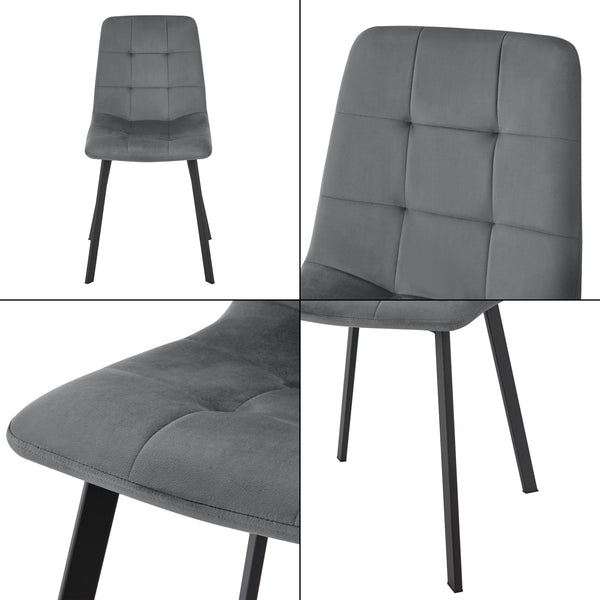 Stol Lexnitz set om 2 sammet stål 89x44x52 cm [en.casa] välj modell