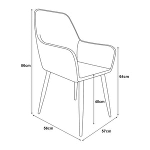 Karmstol Hollola set om 2 sammet stål 86x57x56 cm [en.casa] välj modell