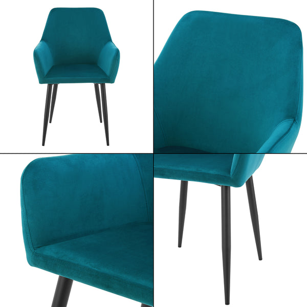 Karmstol Hollola set om 2 sammet stål 86x57x56 cm [en.casa] välj modell