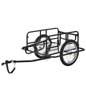 Cykelkärra Cykelkärra stål svart max.belastning 40kg reflexer kollisionsskydd pneumatiska däck [pro.tec]