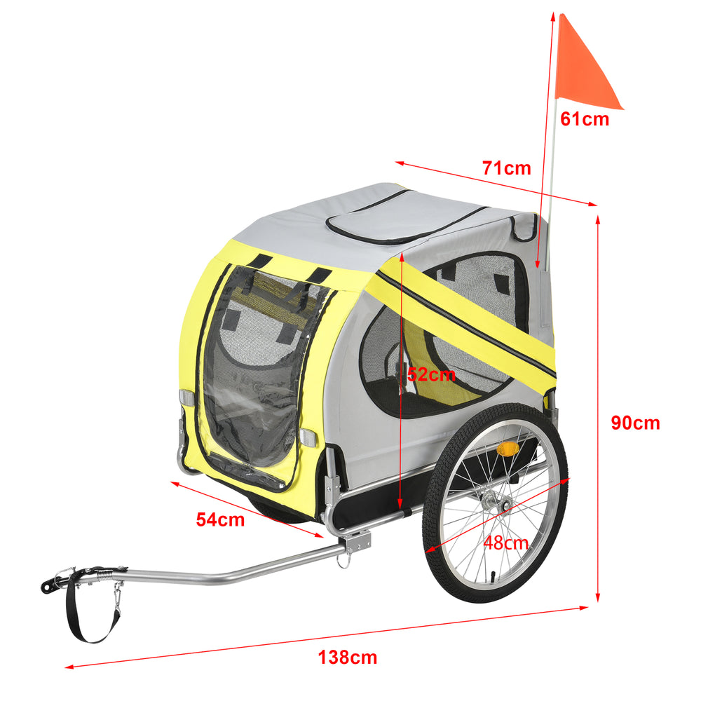 Cykelvagn Max. 26 kg Hundtransport Väderbeständig Gul/Blå pro.tec - premiumXL