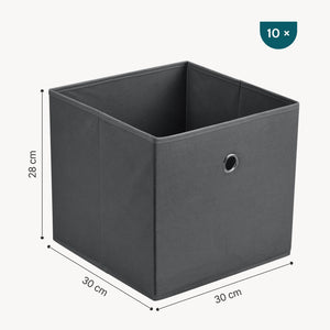 Hopfällbar förvaringslåda set om 10 28x30x30cm [en.casa] välj modell