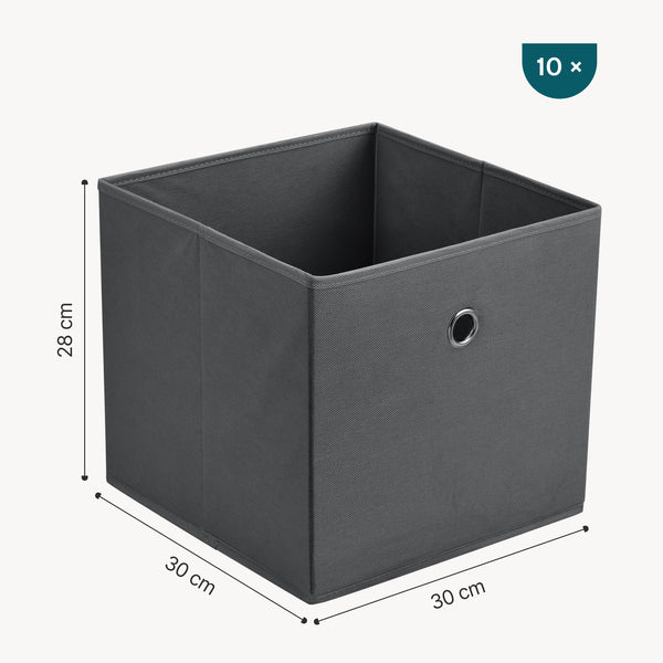 Hopfällbar förvaringslåda set om 10 28x30x30cm [en.casa] välj modell