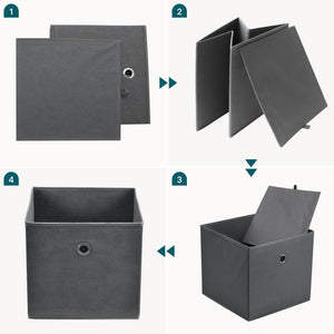 Hopfällbar förvaringslåda set om 10 28x30x30cm [en.casa] välj modell