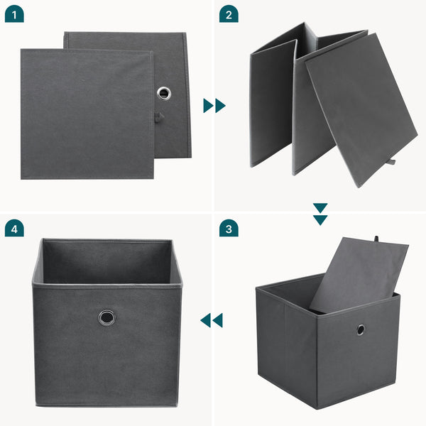 Hopfällbar förvaringslåda set om 10 28x30x30cm [en.casa] välj modell