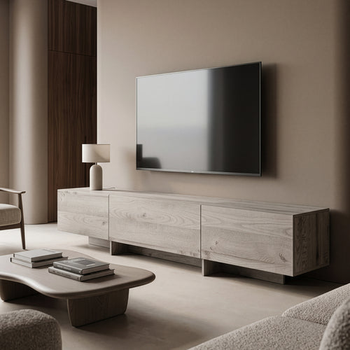 TV-bänk Kapipimso med 3 klaffar 194x31x37 cm eklook, grå [en.casa]