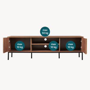 TV-bänk Kilmandar 160x40x49 cm valnötslook [en.casa]
