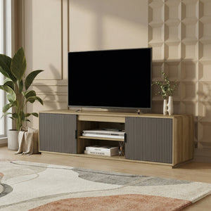 TV-bänk Trömi 150x40x43 cm Eklook/Grå [en.casa]
