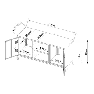 TV-bänk Kotka med dörrar [en.casa]