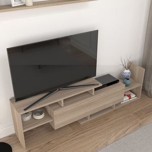 TV-bänk Liksefte med vägghylla 154x28x42 cm [en.casa]