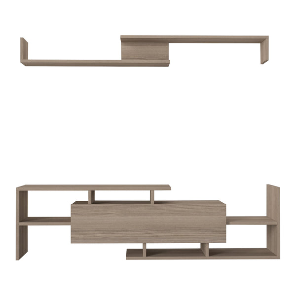 TV-bänk Liksefte med vägghylla 154x28x42 cm [en.casa]