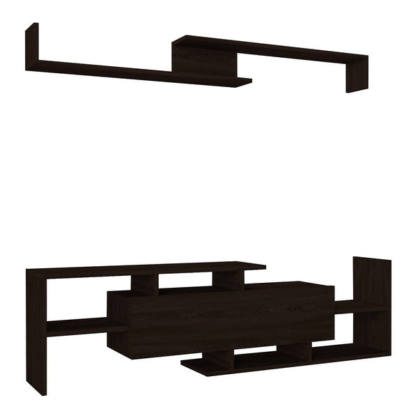 TV-bänk Liksefte med vägghylla 154x28x42 cm [en.casa]