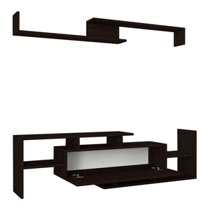 TV-bänk Liksefte med vägghylla 154x28x42 cm [en.casa]